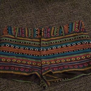 Multi color bohemian shorts